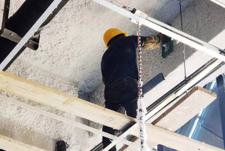 高鐵站無(wú)機(jī)纖維噴涂棉施工